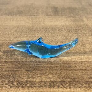 Vintage Ron Ray Art Glass Dolphin Porpoise Blue Signed 1992 Figurine Sculpture